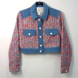 House of Harlow tweed & denim jacket